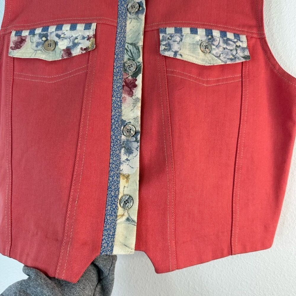 Vintage Canvasbacks Lutton & Horsfield Patchwork Denim Vest Womens Large - Picture 3 of 7
